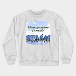 Vancouver Canada Skyline Painting Crewneck Sweatshirt